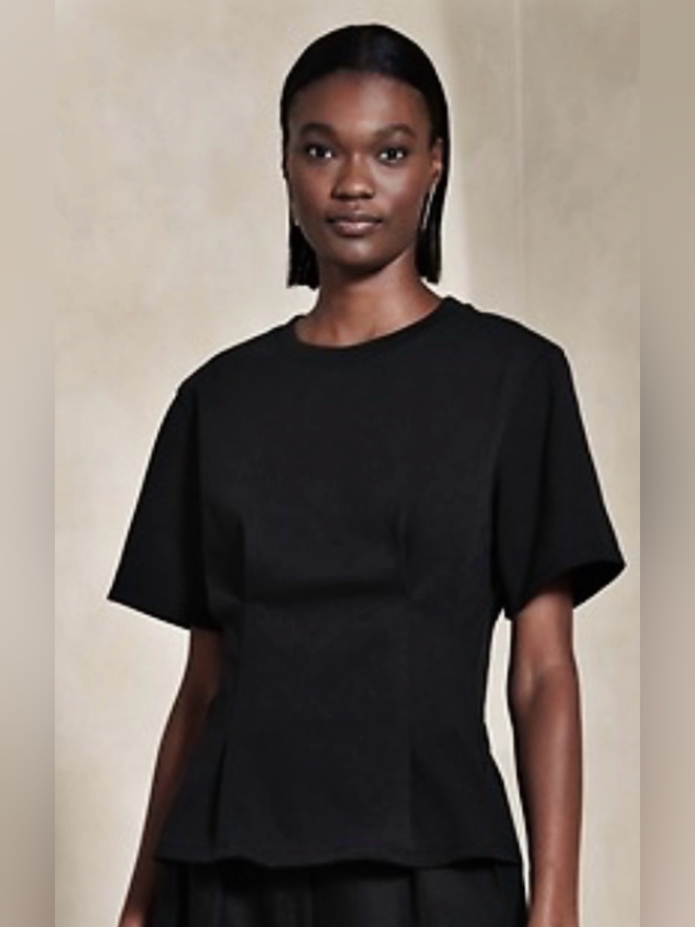 Banana Republic Penelope Corset T-Shirt Thick Heavyweight Cotton Elevated Basic